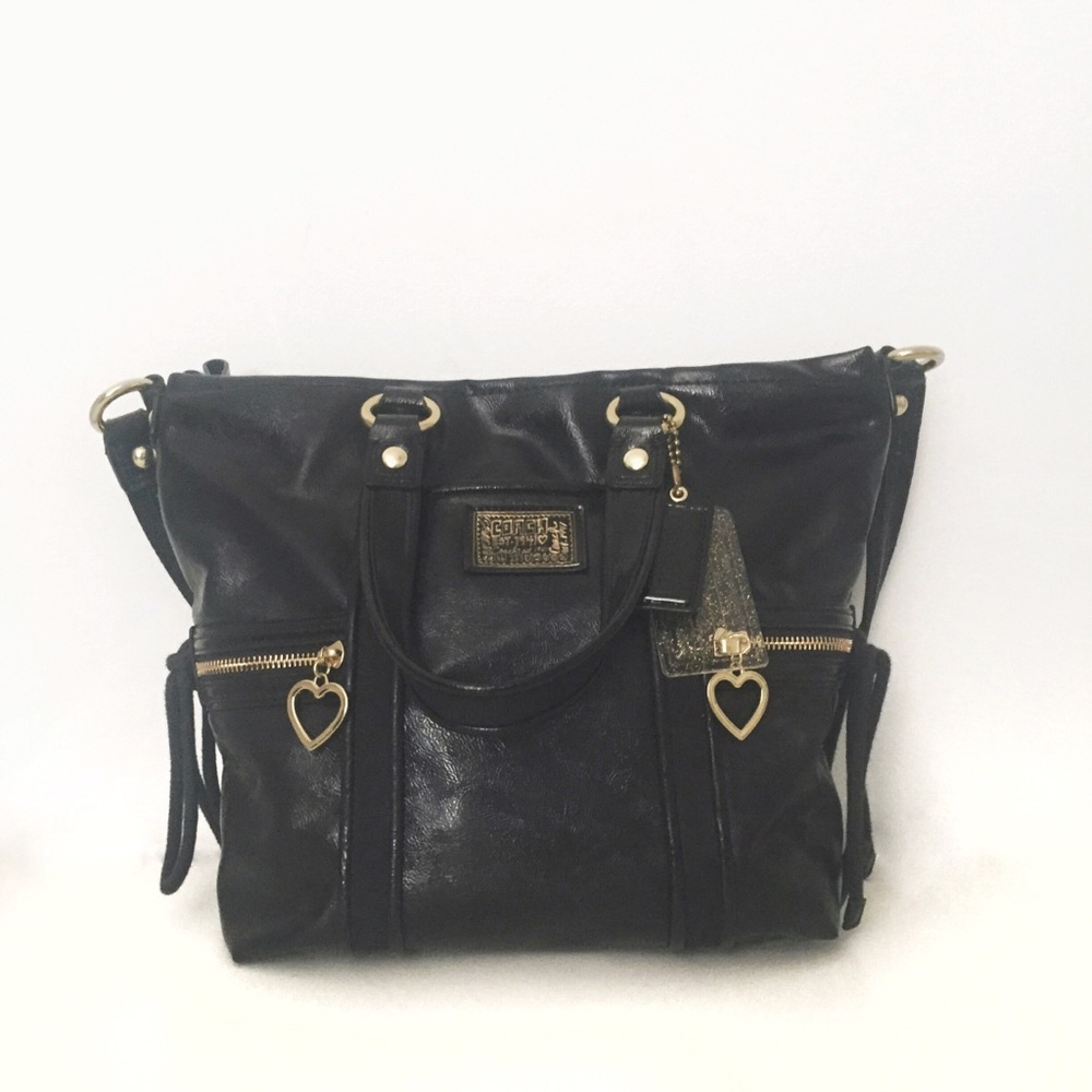 Coach Daisy Liquid Gloss Black Tote *Like New*